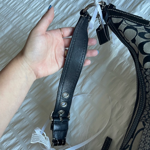 COACH Y2K Soho Jacquard Signature Patchwork Hobo Shoulder Bag Black/Gray - Picture 8 of 14